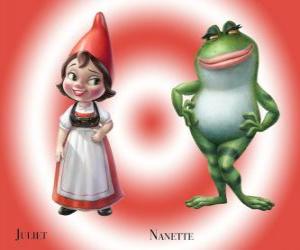 пазл Красивая Джульетта дочь лидера красных гномов Сад, с его лучшим другом саду лягушки Nanette